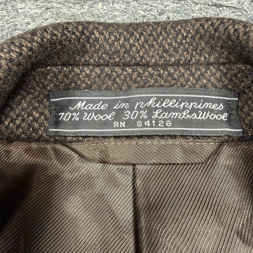 Vintage Bernhard Altmann Coat Men 44R Brown Wool Overcoat Classic Pockets Formal